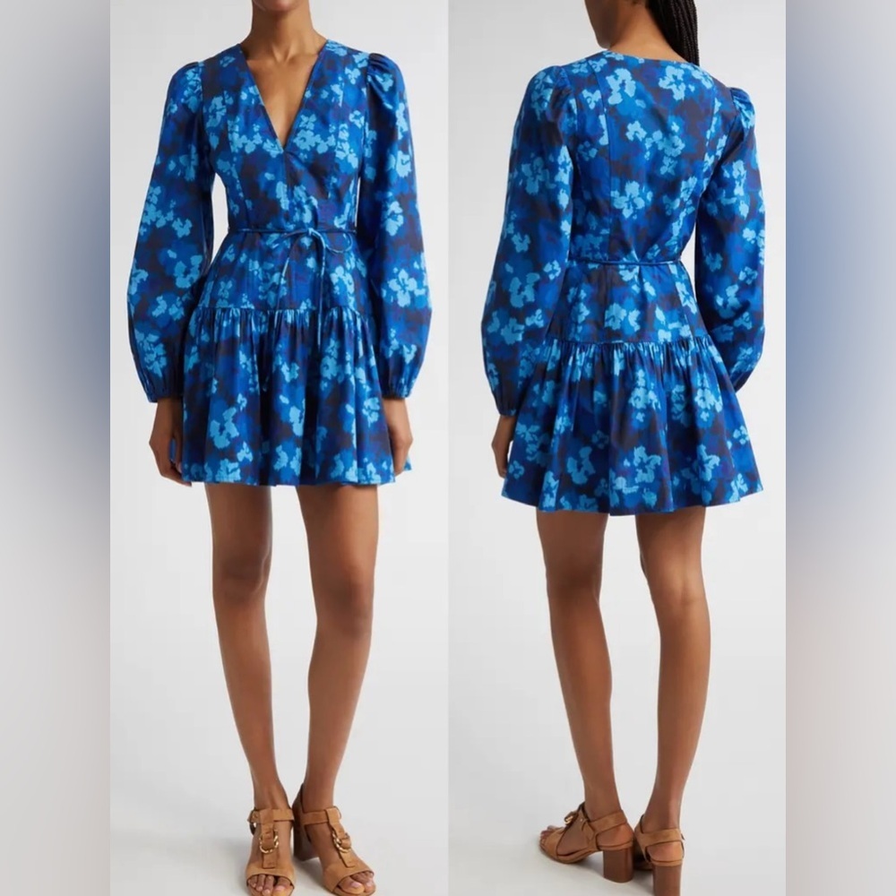 NWOT Ulla Johnson Anita Long Sleeve Cotton Sateen Minidress Sz 8